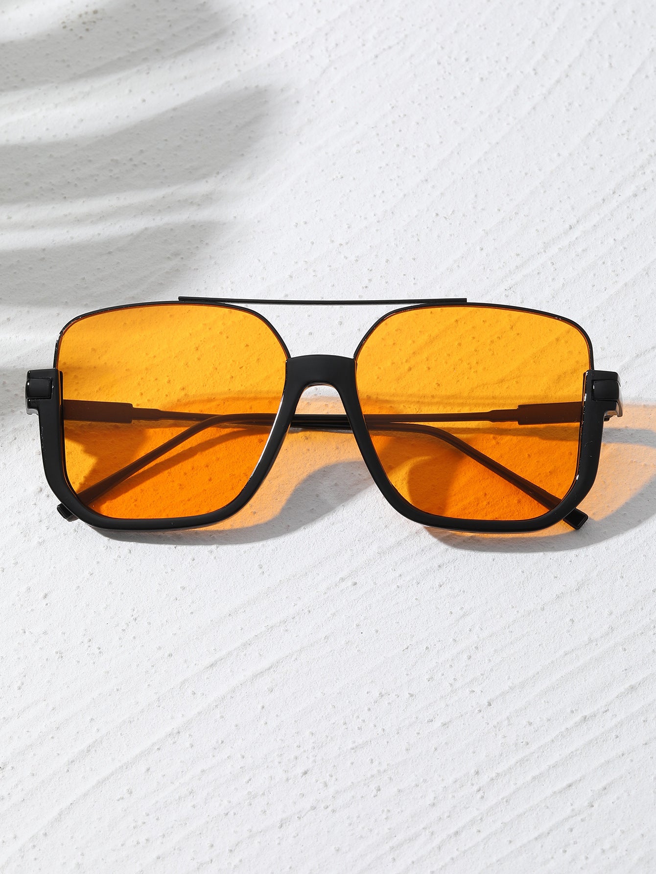 Extra-large frame sunglasses for women, high-end square double-beam pilot sunglasses, UV-blocking and face-enhancing small sunglasses