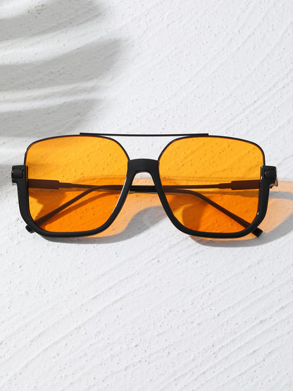 Extra-large frame sunglasses for women, high-end square double-beam pilot sunglasses, UV-blocking and face-enhancing small sunglasses