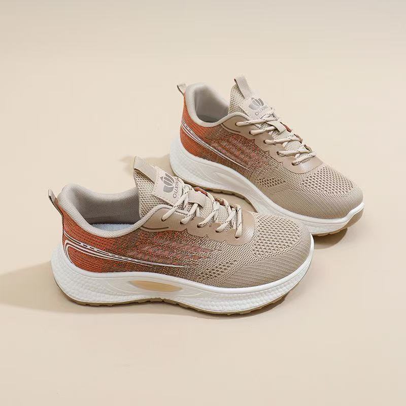 2025 Spring New Korean Breathable Flying Weave Women's Shoes Factory Direct Sales Student Running Sneakers Women's Cross-border Wholesale