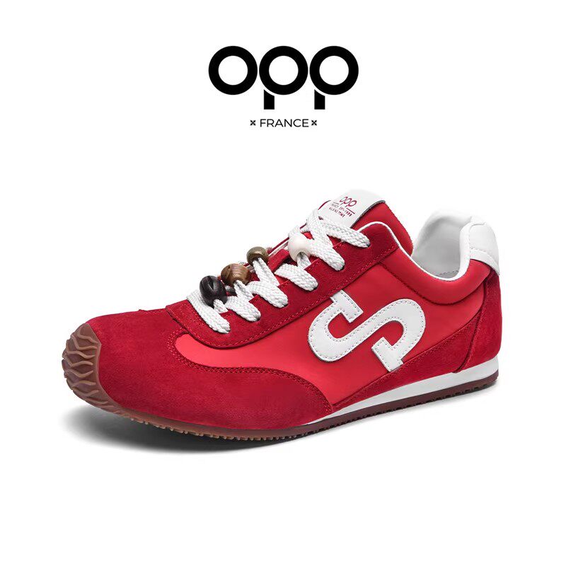 OPP Men's Shoes 2026 Spring New Natal Year Red Comfortable Forrest Gump Men's Shoes Non-Slip Versatile Men's Moral Training Shoes