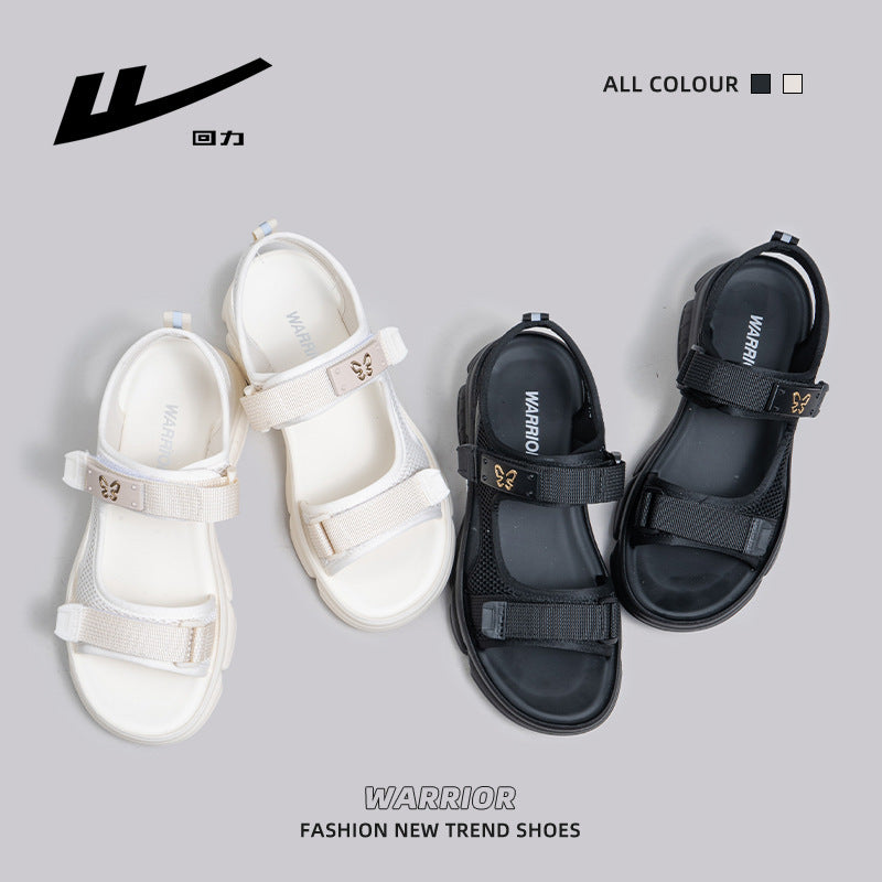 Pull-back soft soles, lightweight minimalist style sandals, outdoor easy to put on and take off beach shoes, comfortable and versatile Velcro casual shoes for women