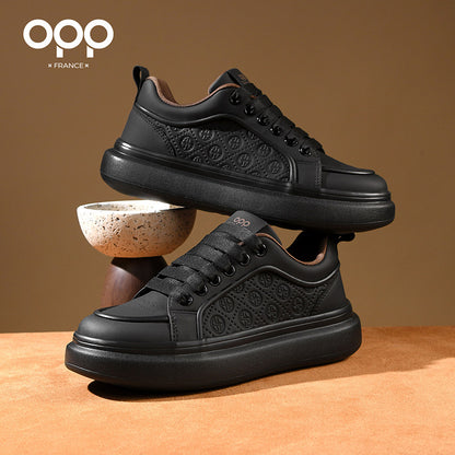 OPP men's shoes spring men's light luxury high-end platform versatile personality retro trend leather casual sports shoes