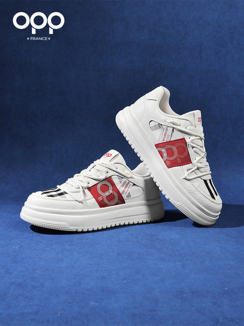 OPP men's shoes spring black sports platform low-top casual versatile high-end trend original leather board shoes for men