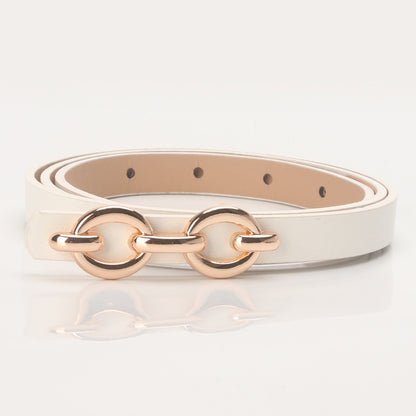 Women's belt alloy buckle versatile dress western embellished belt niche jeans belt pu thin belt wholesale