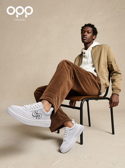 OPP men's shoes spring light luxury versatile leather white shoes outdoor leisure sports popular classic light board shoes