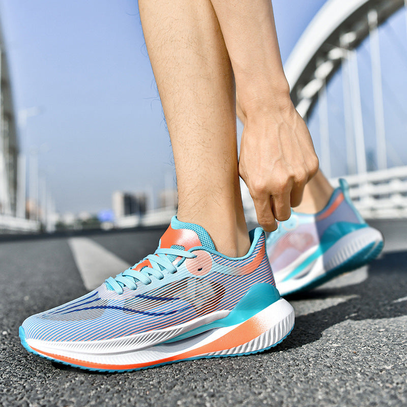 Moda explosiva amortecimento casual tênis leve e respirável masculino bordado na moda sapatos de corrida de alto valor tênis de corrida versáteis atacado