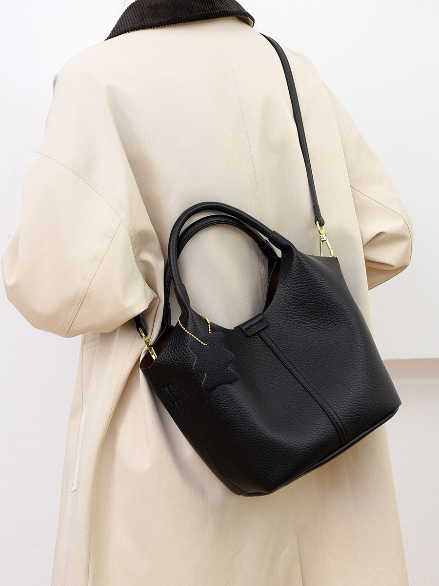 Cross-border bucket bag classic minimalist women's handbag, large capacity commuter bag, fashionable versatile handbag, women's crossbody bag