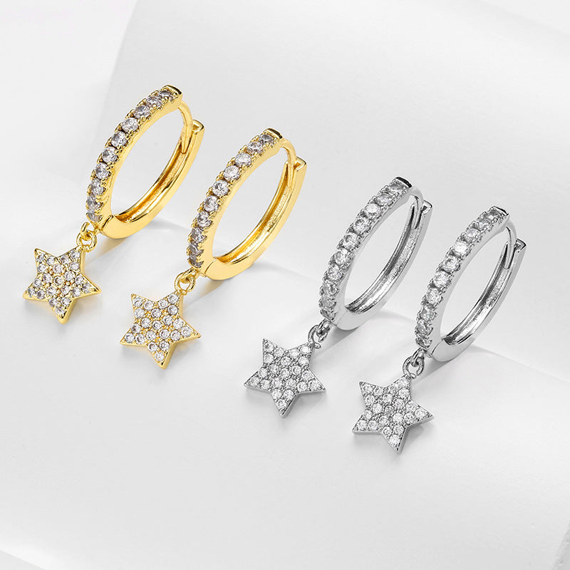 RAKOL designer creative small round hoop earrings for women, European and American fashionable simple geometric earrings, in stock wholesale