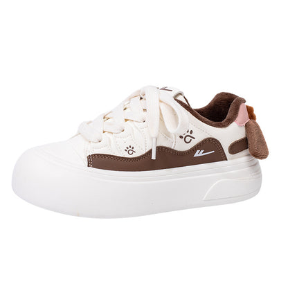 Pull-back fleece warm platform shoes new women's shoes in winter Versatile low-top cotton shoes cute puppy style student shoes