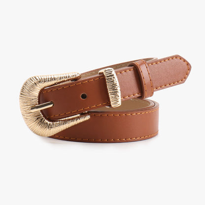 New Simple Old Money Style Women's Belt Threaded Alloy Commuter Casual Belt Women's Versatile Jeans Decorative Belt