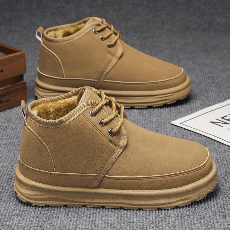 Men's Shoes 2025 Autumn/Winter New Men's Outdoor Casual Sports Shoes, Outdoor Fleece-Lined Warm Men's Trendy Thickened Shoes