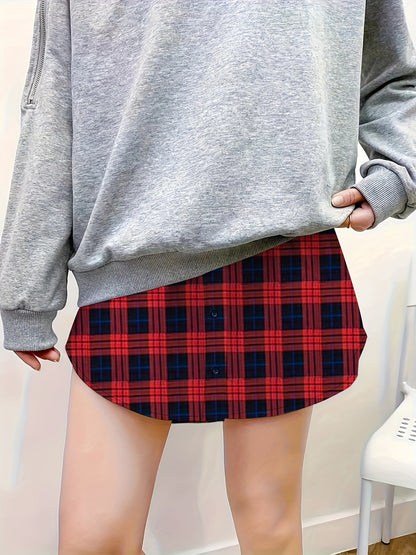 Hip-covering women's sweatshirt, base skirt, spring/autumn/winter shirt hem with a butt curtain layered over a skirt to cover the stomach