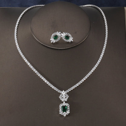 Starry Sky Love cross-border minimalist niche fashion bridal zircon necklace jewelry earring women's set set