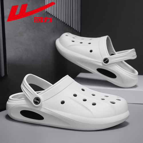 Pullback outward breathable hole shoesLightweight platform shoes, men's toe wrap slippers, summer minimalist casual sports sandals