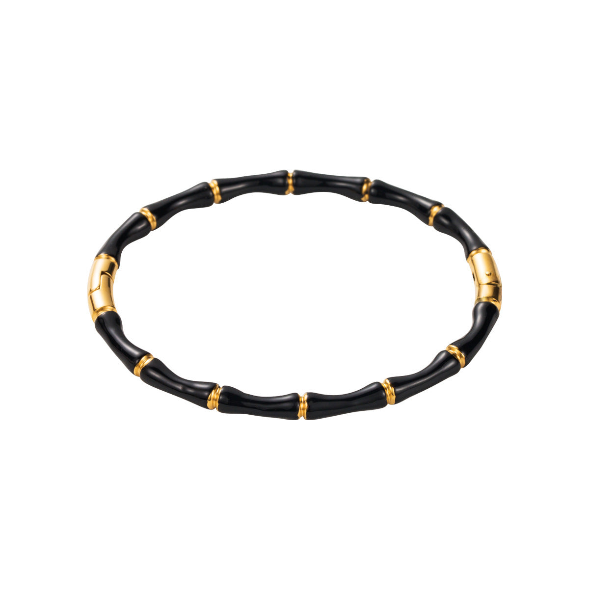 Cross-border European and American style stainless steel bamboo closure bracelet, INS style fashion drip design bracelet for women