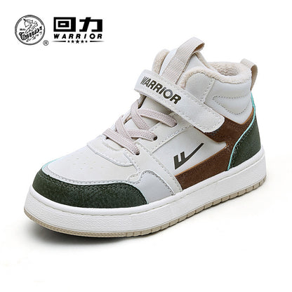 Pullback color blocking versatile Velcro children's shoes, board shoes, children's sports shoes, winter new men's and women's fashion casual shoes