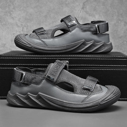 Men's Sandals Soft Sole, 2026 Summer New Rome Vacation Casual Beach Shoes, Clog Shoes, Breathable Closed-Toe Sandals