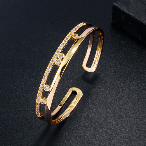 RAKOL Bracelet Women's Simple Fashion Electroplated Diamond Bracelet Versatile Student Couple ins Trendy Hand Jewelry
