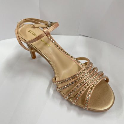 Congyuan 2026 summer round toe comfortable strappy high heels temperament rhinestone women's shoes banquet sandals Li Congyuan high heels