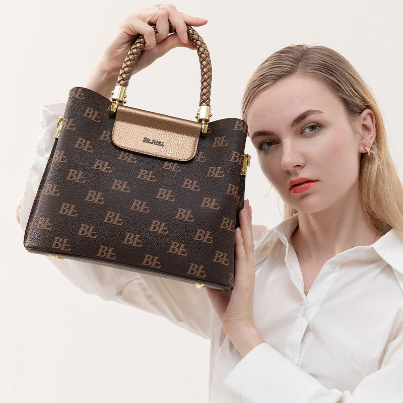 Bolsa de mão fashion bolsa para mulheres maduras elegante estampado sofisticada Bolsa contraste de cores Grande capacidade Bolsa tote para o dia a dia bolsa