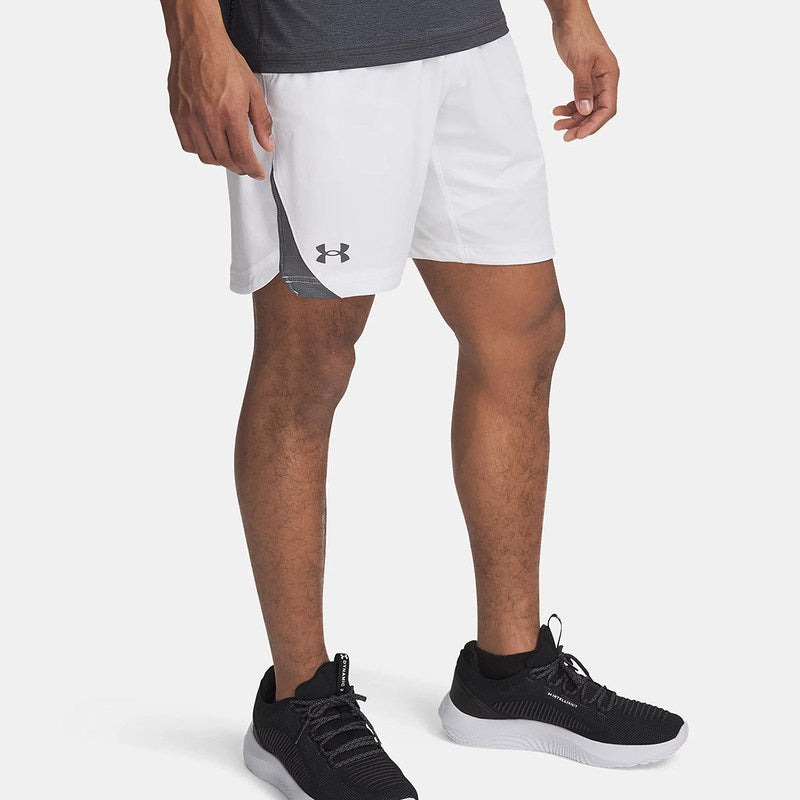 UA Under Armour 25 New Men's Athleisure Comfortable Breathable Versatile White Woven Shorts 1362289-100