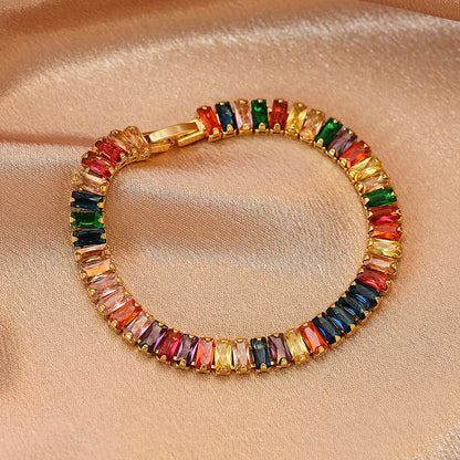 Cross-border supply micro-set zircon full diamond American-style bracelet, hip-hop men's and women's trendy bracelets, Tennis bracelets