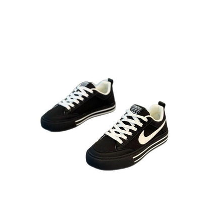 Sapatos masculinos 2025 primavera e outono nova tendência: versátil superfície de tecido rendado, sola macia respirável confortável confortável calçado de prancha esportiva e de lazer confortável