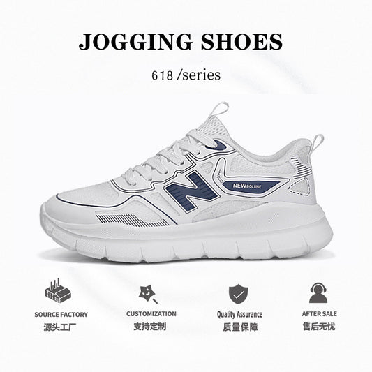 Primavera e outono New Balance Cool Running Men's Shoes Thick Sole Shock-Absorbing Running Shoes Casual Couple Trend Versatile Sports Shoes Atacado