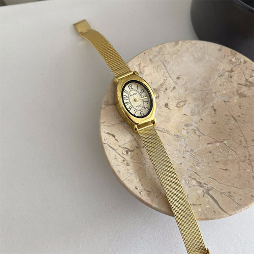 New small dial oval vintage watches, high-end vintage women's watches, niche temperament, fashionable women's watches wholesale
