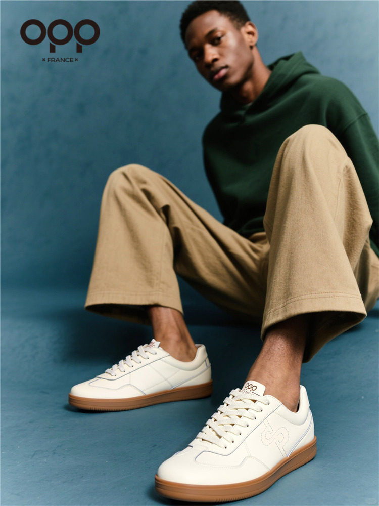OPP men's shoes spring 2026 new low-top retro trend leather men's outdoor leisure sports light luxury board shoes
