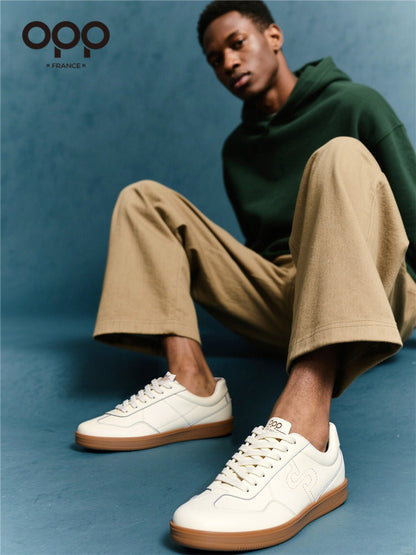 OPP men's shoes spring 2026 new low-top retro trend leather men's outdoor leisure sports light luxury board shoes