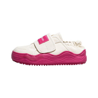 Pull back two canvas shoes women, 2025 spring platform muffin shoes, Velcro, one kick of lazy people, high-value shoes
