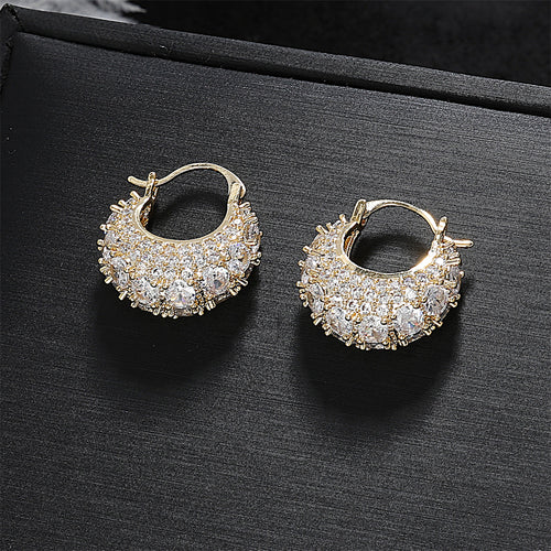Personality, fashion, light luxury earrings, versatile, high-end earrings, Korean version, new zircon bag, temperament, niche earrings
