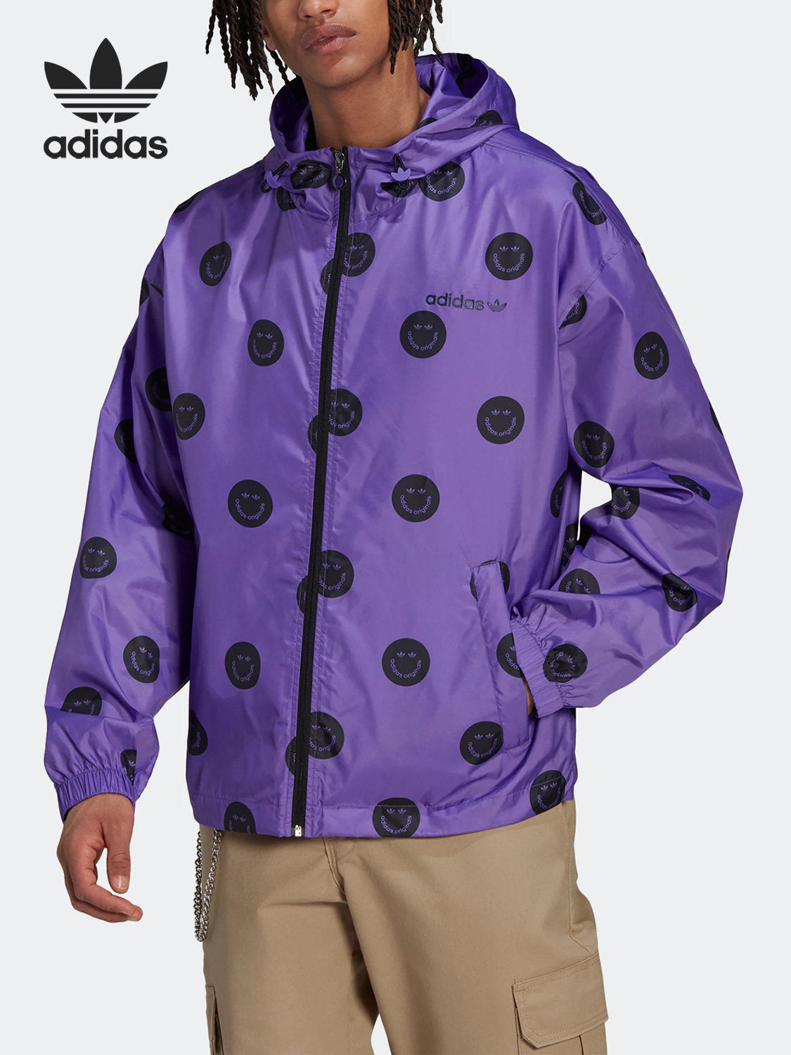 Adidas Official Genuine 2022 Summer Clover AOP Men's Sports Jacket HN0395