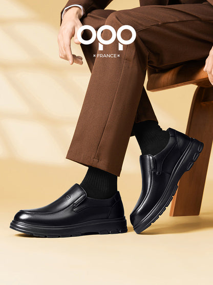 OPP men's shoes spring leather black slippers comfortable fashion business casual high-end British style leather shoes for men