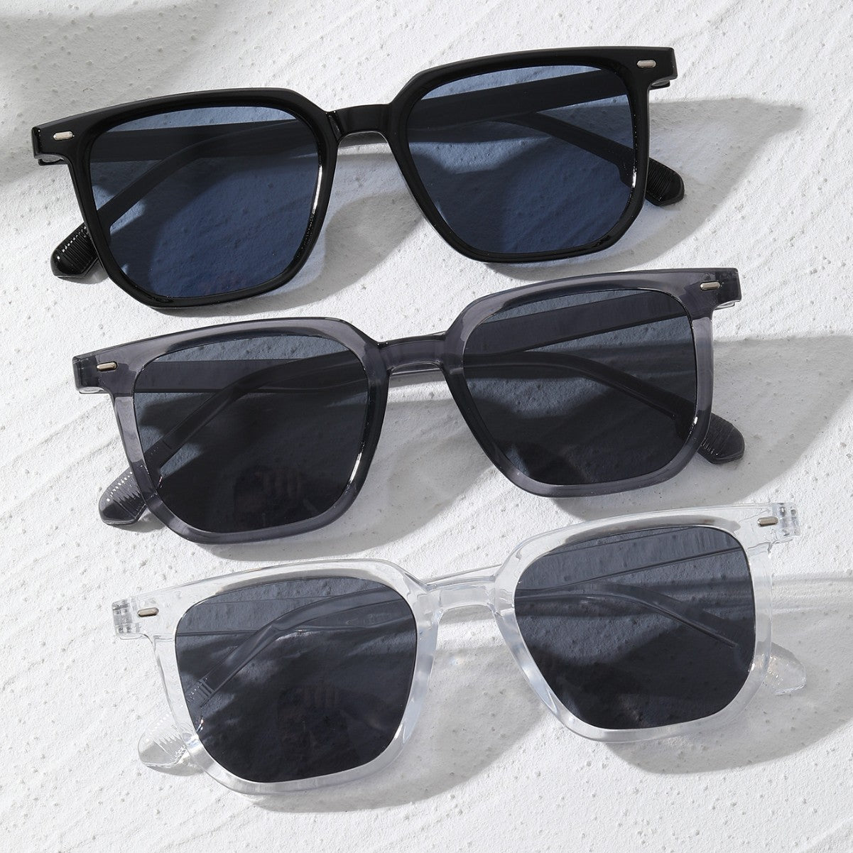 Simple polygonal rice nail sunglasses 2025 new cross-border personality men and women driving beach square sunglasses on behalf of the distribution