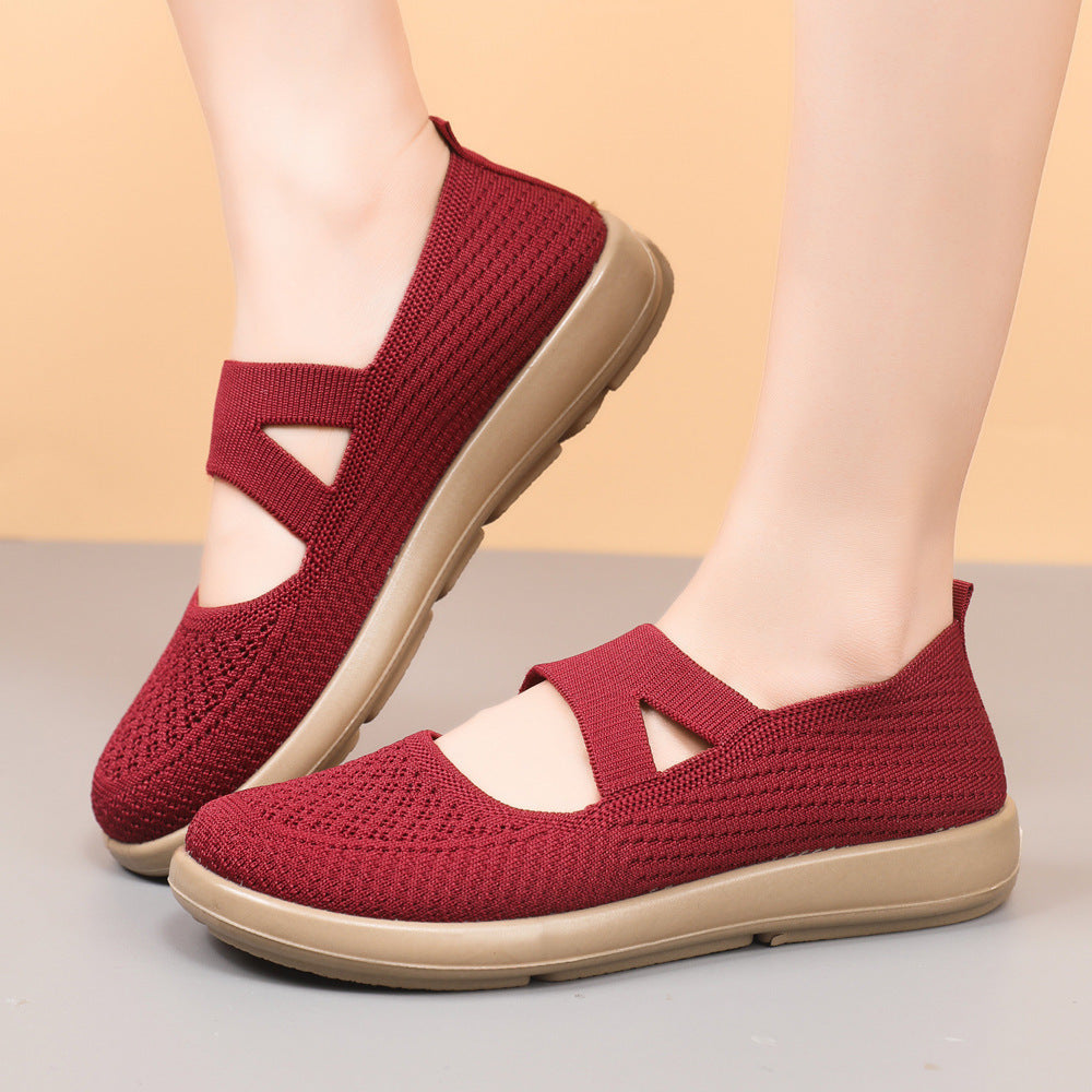 Old Beijing cloth shoes, women's versatile mother shoes, middle-aged and elderly soft soles, lightweight casual women's single shoes, cross-border wholesale