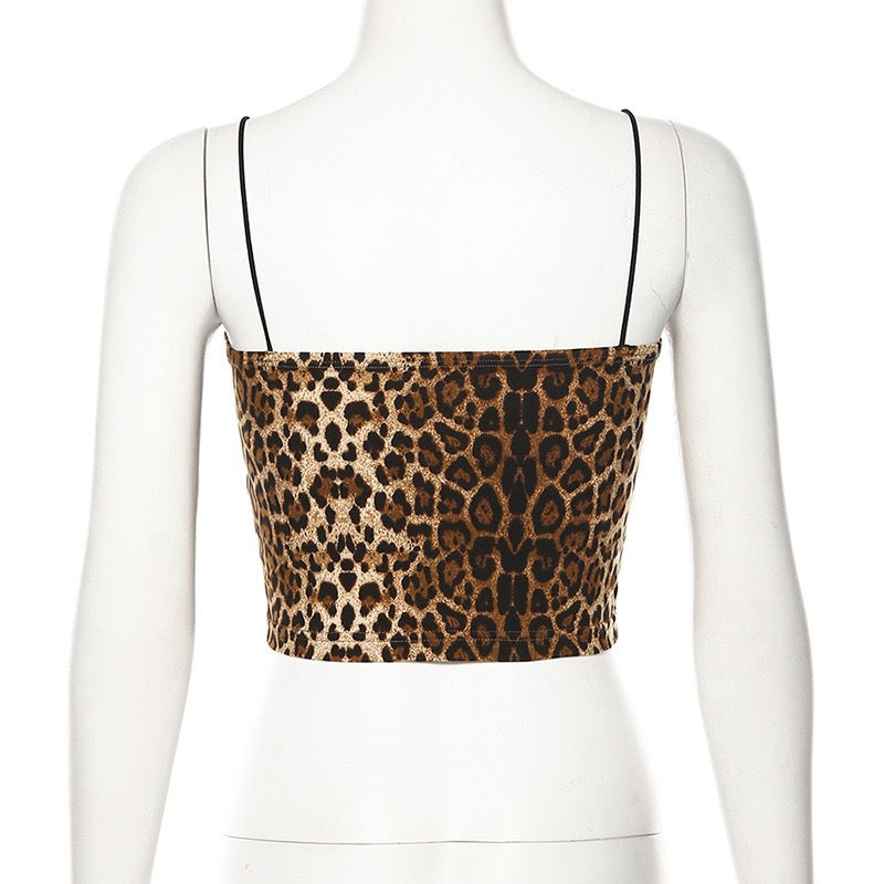 European and American style sexy hot bandeau independent station AliExpress Amazon new women's leopard print tiger stripe small suspender women