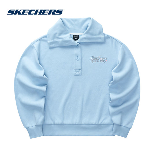 SKX Skechers Sweatshirt Women's Spring 2024 New Loose Crew Neck Casual Sports Pullover L124W019 00FU
