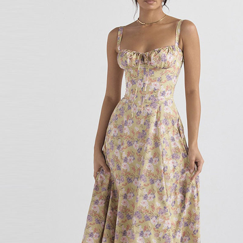 Estação independente da Amazon, roupas femininas europeias e americanas, estilo francês elegante retro, roupa com suspensórios, vestido feminino europeu e americano.