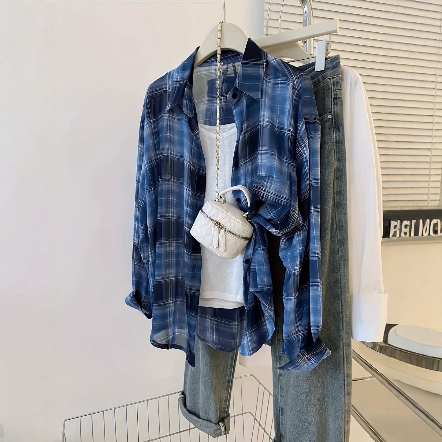 Cross-border European and American chiffon plaid sun-protective shirt for women, new summer fashionable versatile thin jacket, casual loose