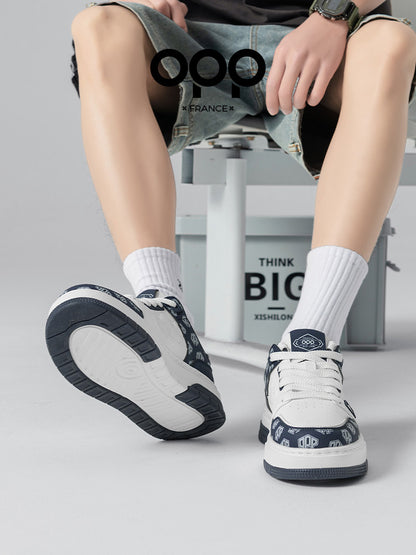 OPP men's shoes spring 2026 new popular thick-soled versatile high-end ruffian handsome leather casual sneakerboard shoes