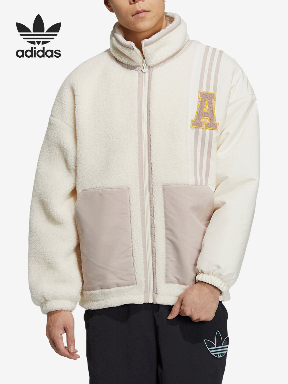 Adidas Clover Men's and Women's Vintage Casual Lamb Down Jacket HY7234