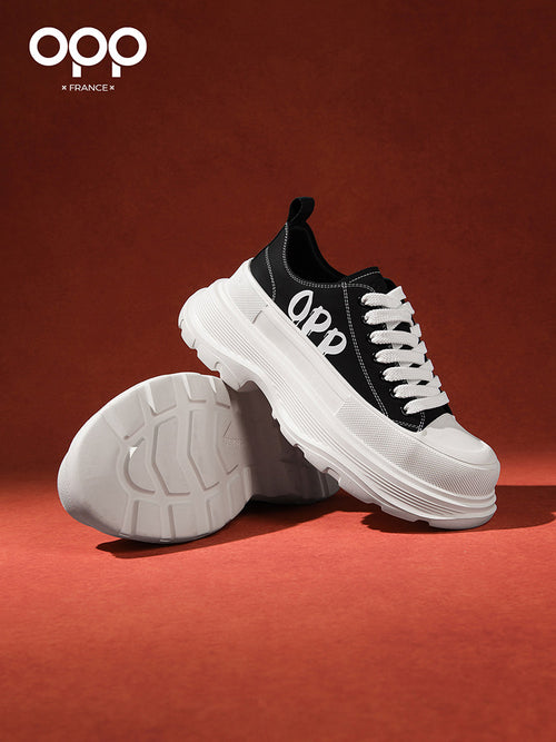 OPP men's shoes spring men's platform heightening classic trend outdoor sports leisure leather high-end ruffian handsome board shoes