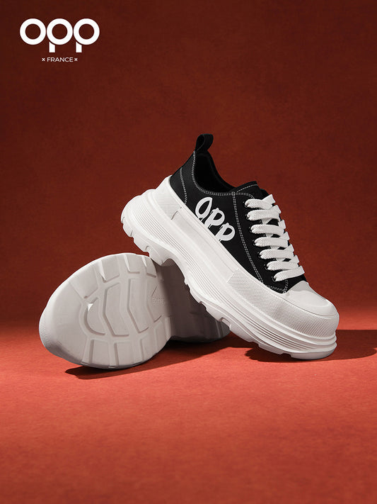 OPP men's shoes spring men's platform heightening classic trend outdoor sports leisure leather high-end ruffian handsome board shoes