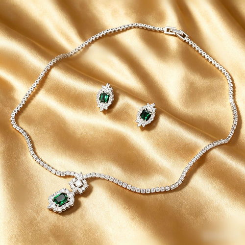 Starry Sky Love cross-border minimalist niche fashion bridal zircon necklace jewelry earring women's set set