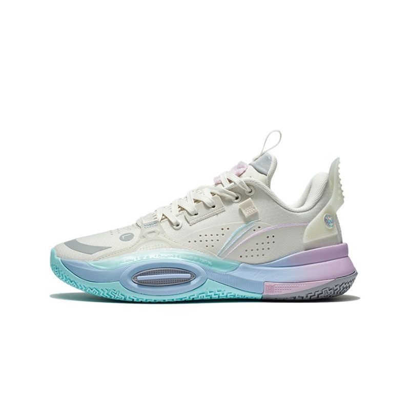 Sapatilhas de basquetebol casual de cano baixo Lining Li Ning Wade City 10 Marshmallow Pearl White ABAS009-1