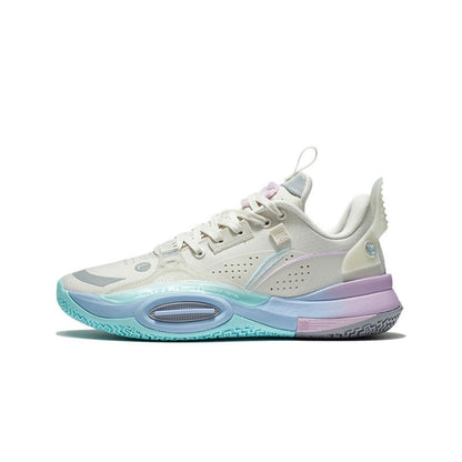 Sapatilhas de basquetebol casual de cano baixo Lining Li Ning Wade City 10 Marshmallow Pearl White ABAS009-1