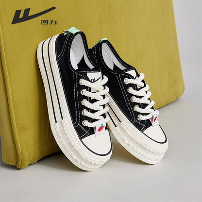 Pullback simple daily platform shoes female college style youth show long legs student board shoes Korean solid color versatile single shoes