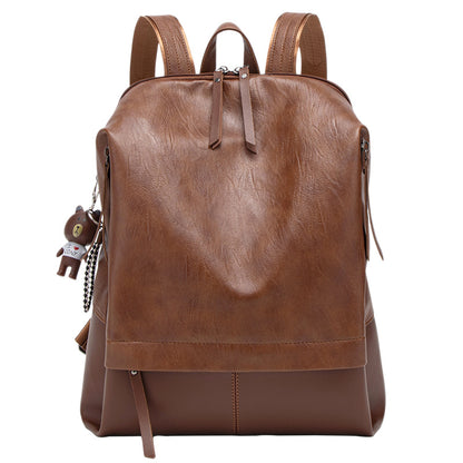 Mochila de viagem moderna, estilo europeu e americano, com fecho, grande capacidade, em pele macia, tecido oxford 2020 com contraste para computador.